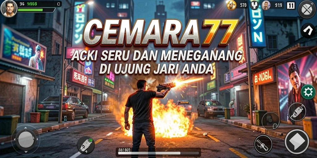 Tampilan gameplay CEMARA77 dengan aksi seru dan intens.