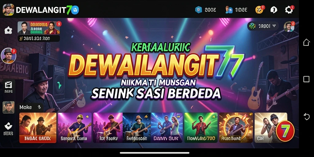 Tampilan gameplay DEWALANGIT77 dengan koleksi lagu yang menarik.
