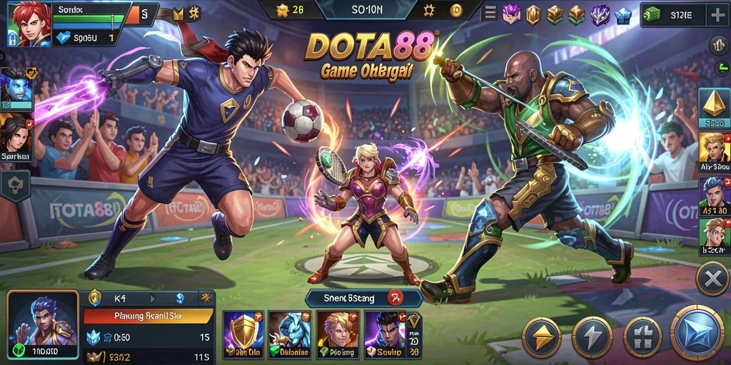 Tangkapan layar DOTA88 menunjukkan pengalaman gameplay olahraga yang mendebarkan.