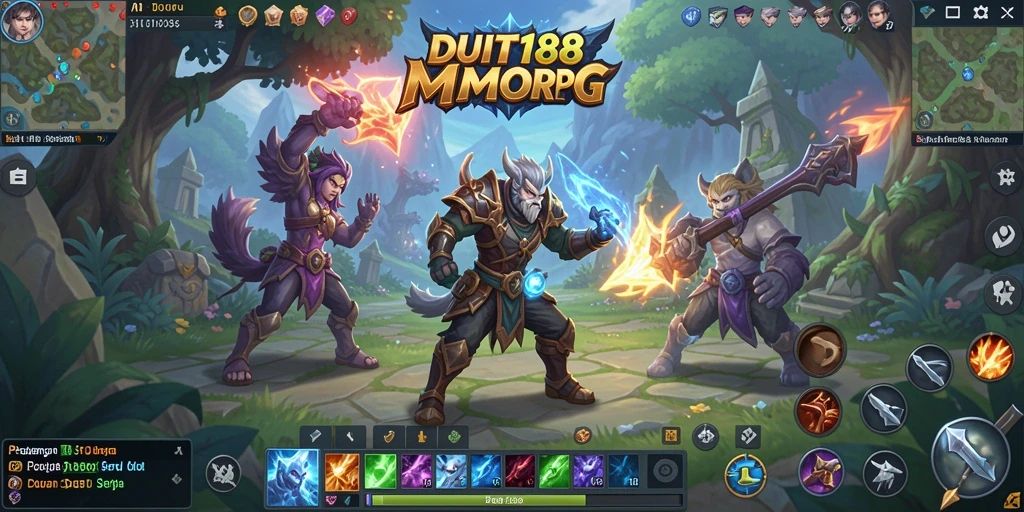 Tampilan gameplay seru dalam dunia fantasi MMORPG DUIT188.