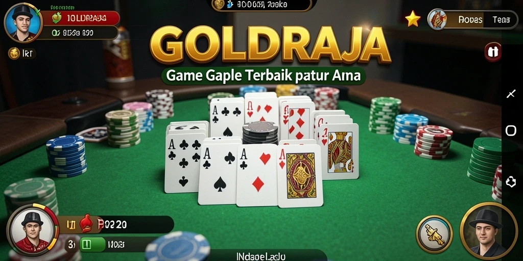 GOLDRAJA menampilkan gameplay Gaple yang seru dan interaktif.