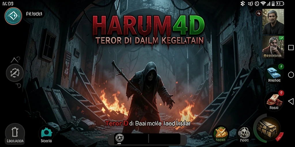 Tampilan gameplay HARUM4D yang mengerikan dan menakutkan.