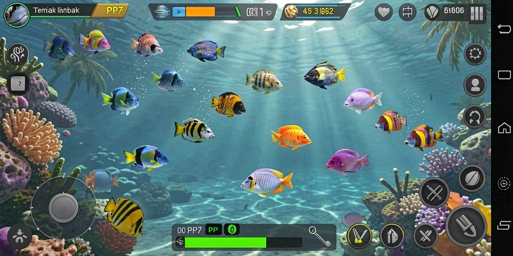 Gameplay seru menembak ikan di PP7 dengan grafik menarik.